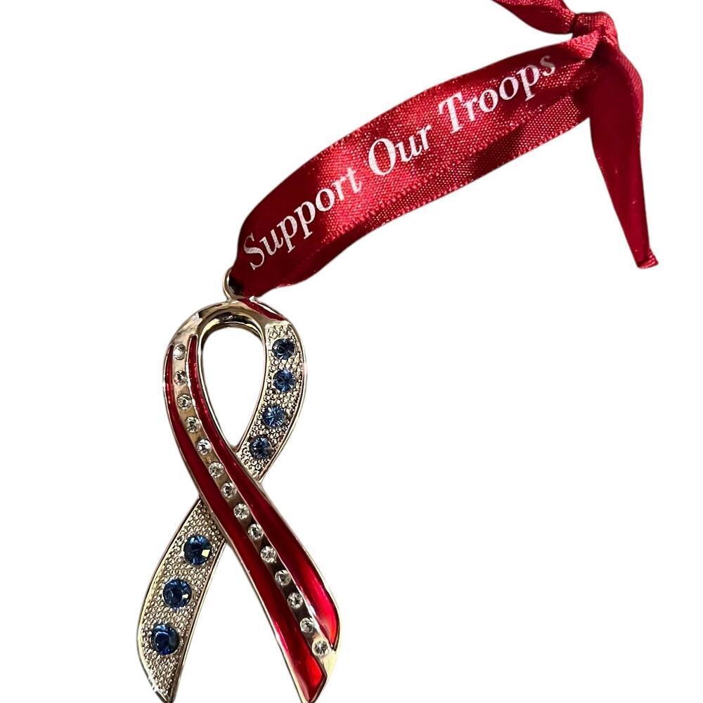 Harvey Lewis Crystal‎ Metal ‘06 LE Christmas Ornament Support Our Troops